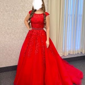 Sherri Hill 53356 | Red Ballgown Prom Dress